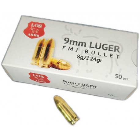LOS 9x19LUGER FMJ 8,0g124gr (50)