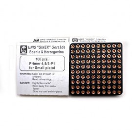 Ginex primer cap 4,5/3-P1 small pistol N 3500kos