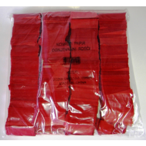Konfeti papir, ognjevarni rdeči