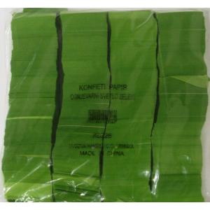Konfeti papir, ognjevarni svetlo zeleni