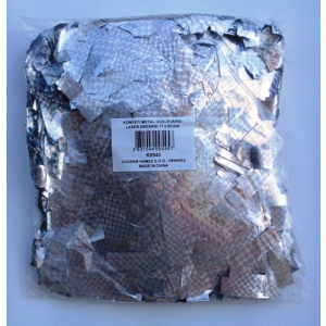 konfeti metal, ognjevarni laser srebrni 17x55mm
