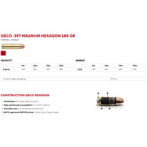 Geco .357 Mag. Hexagon 11,7g (50)