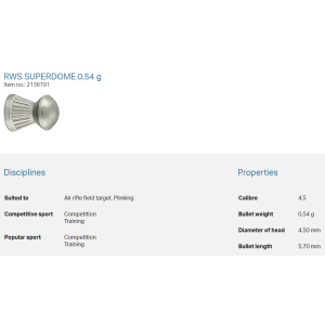 RWS Superdome 4,5mm 0,54g (500)