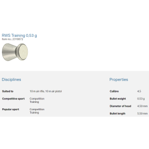 RWS Training 4,5mm 0,53g (500)