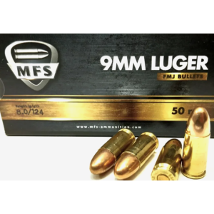 MFS 9mm Luger FMJ 8,0g (50) 345m/s TRENING