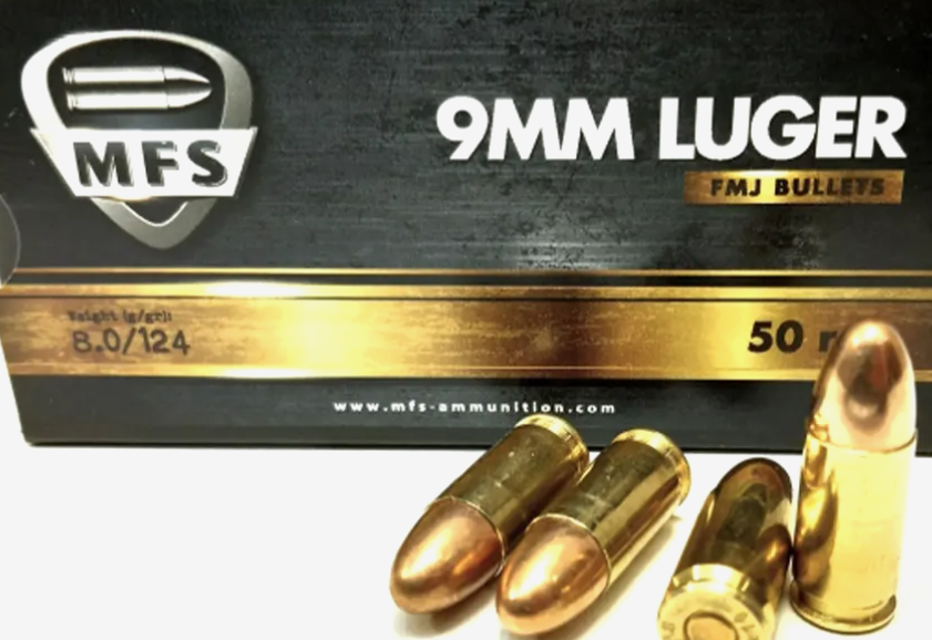MFS 9mm Luger FMJ 8,0g (50) 345m/s TRENING